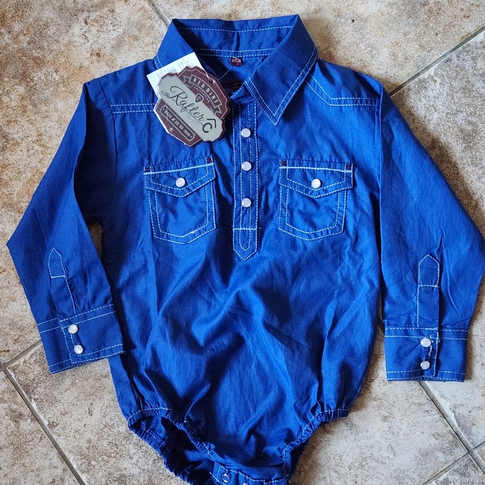 Western shirt baby onesie